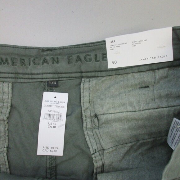 American Eagle Outfitters Lived-In Cargo Shorts Men's 40 Green Cotton Casual 680 - Picture 4 of 13